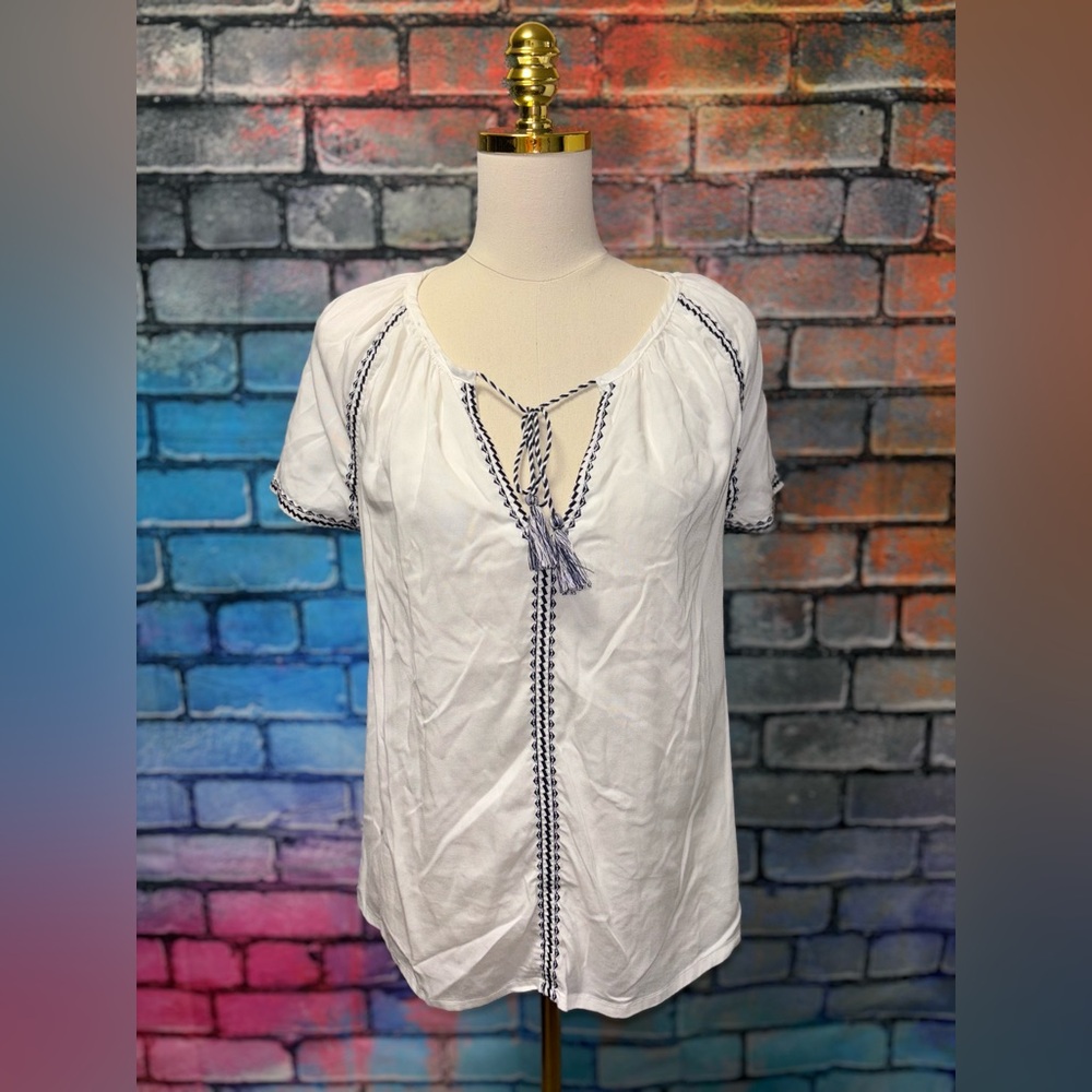 Dip White Boho Peasant Blouse
